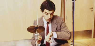 Mr Bean in the video for the Stonk