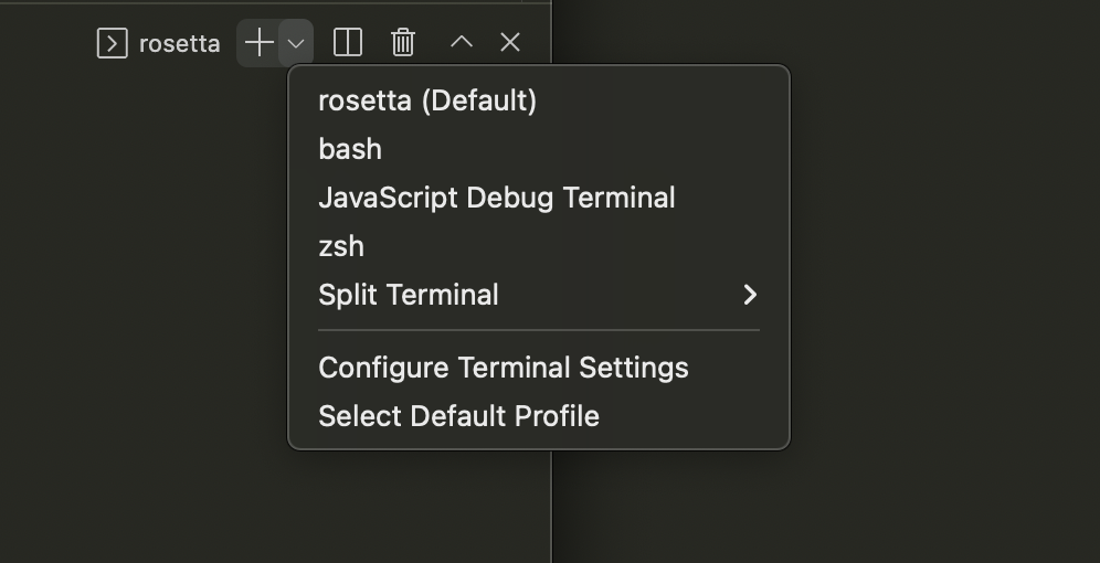 VS Code default terminal profile