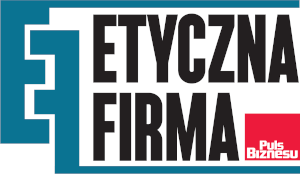 Znak graficzny Konkursu Etyczna Firma, organizowanego przez Puls Biznesu, pod patronatem Ministerstwa Rozwoju i Technologii. Firma Bama Logistics jest jednym z laureatów tego konkursu