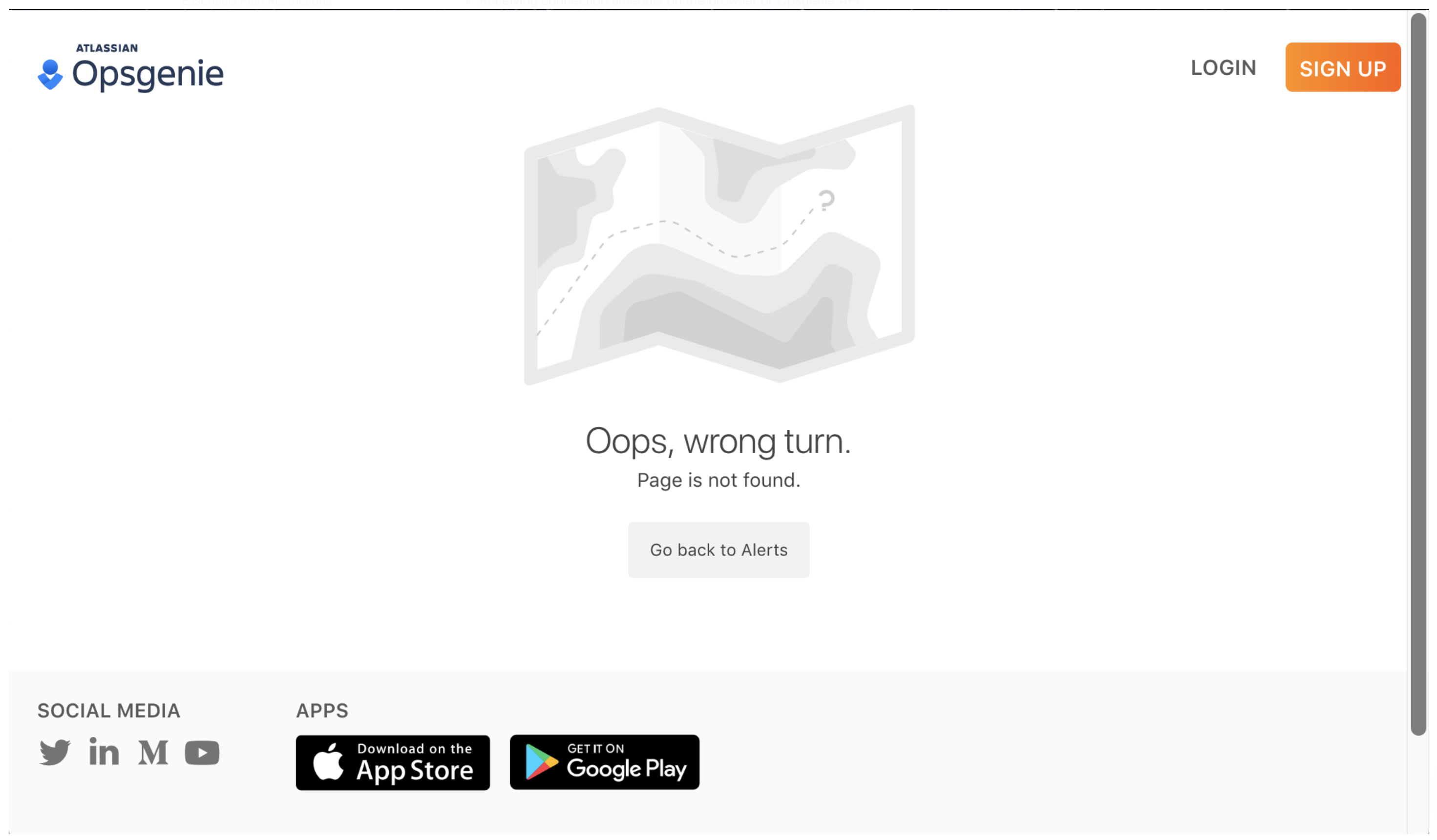 Image of an Opsgenie page with an error message.