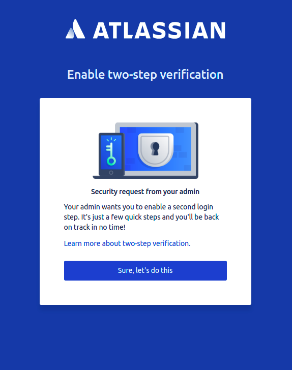 Two-step verification user prompt