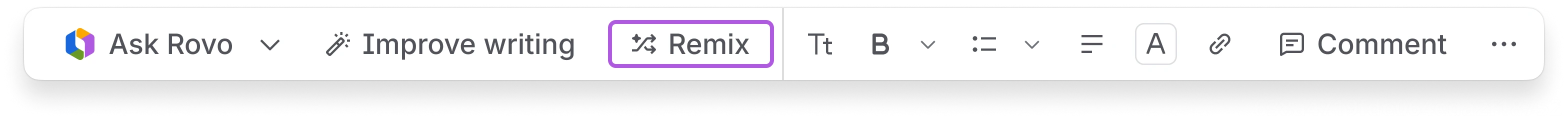 The floating toolbar with Remix highlighted.