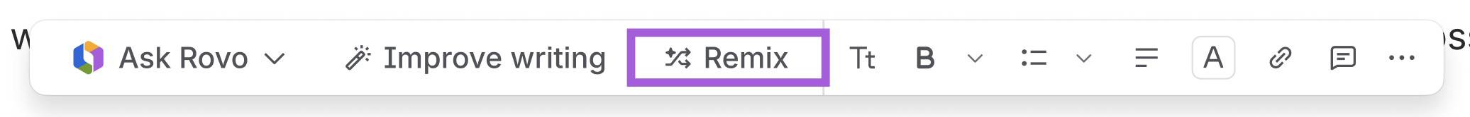 The floating toolbar with Remix highlighted.