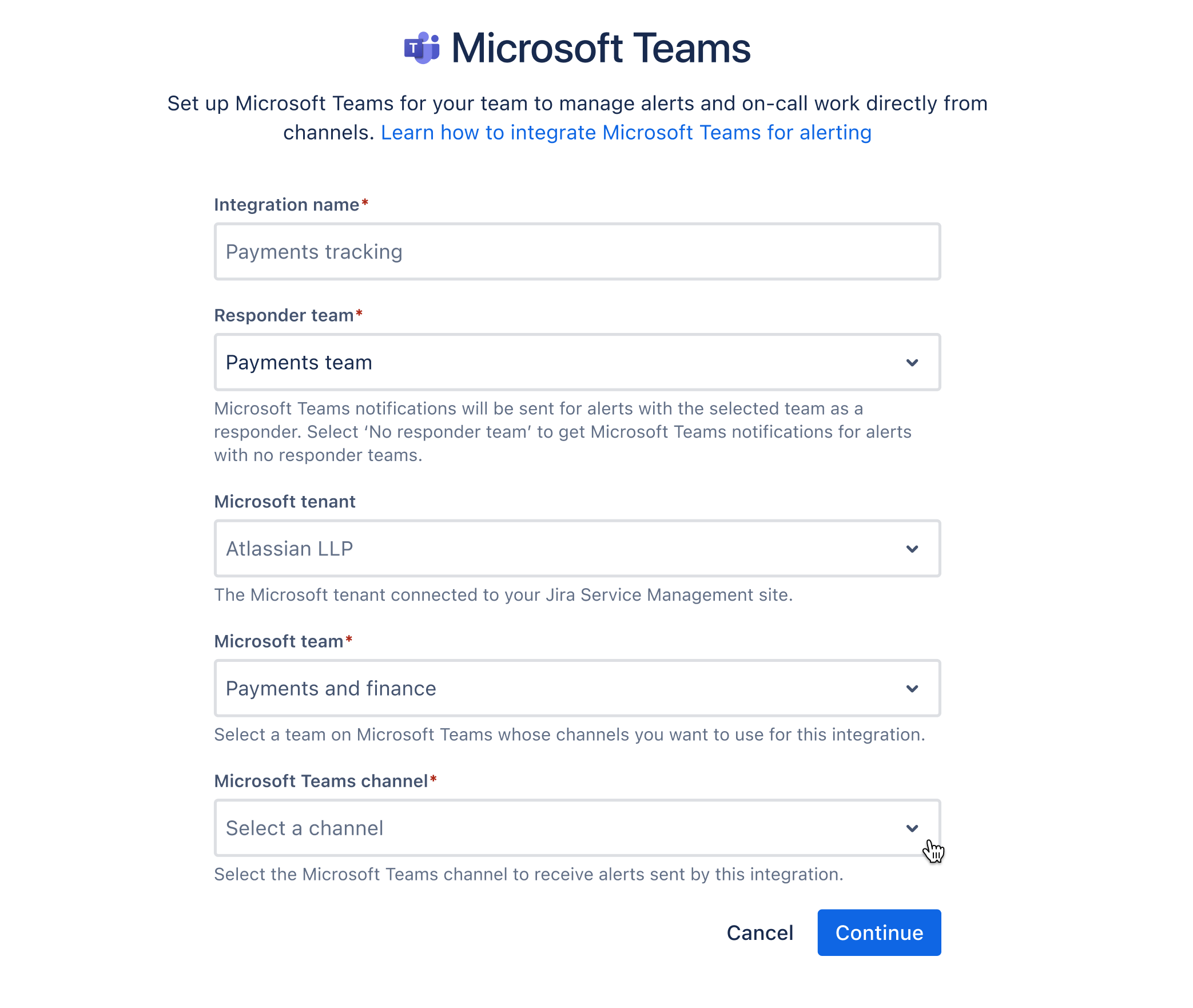 Microsoft Teams alerting integration