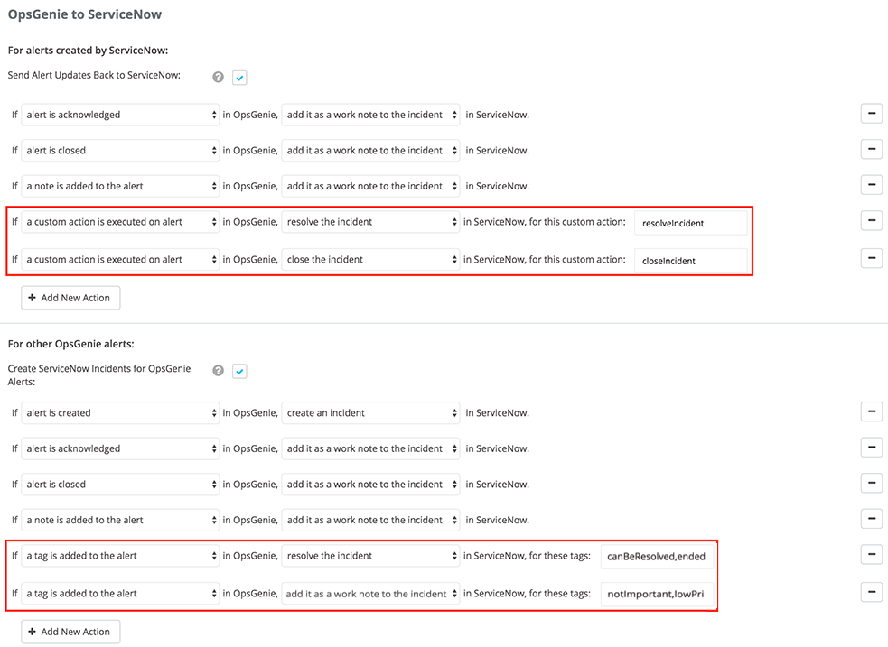 ServiceNow custom action add tags