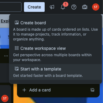 Create Button to show Template Creation