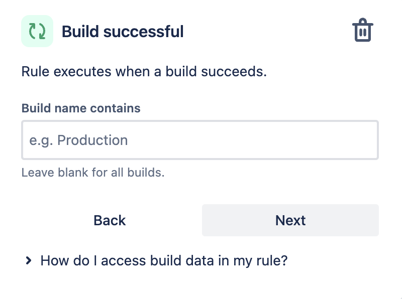 Build successful trigger in automation