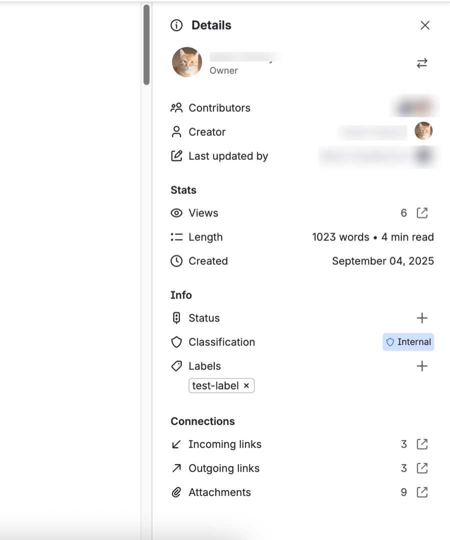 新しいコンテンツ レイアウトの一部として、詳細パネルを開く画面
