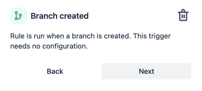 Branch created trigger in automation