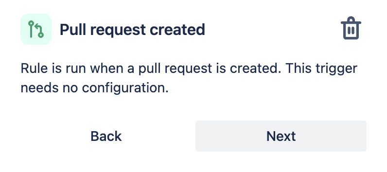 Pull request created trigger in automation