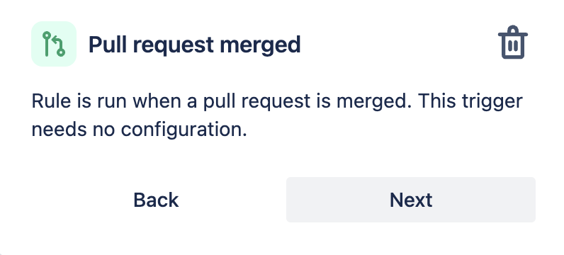 Pull request merged trigger in automation