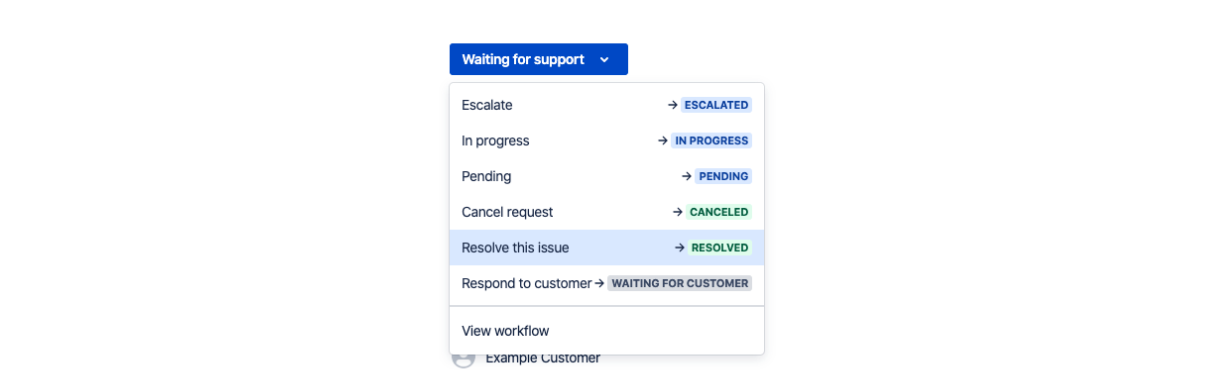 Mark service requests as complete by choosing 'resolved'