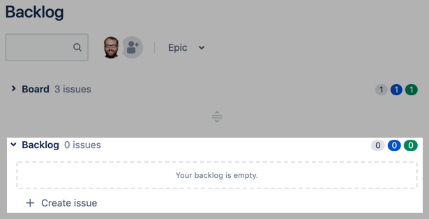 Use the backlog list in to create tasks for your team to take on in the future.