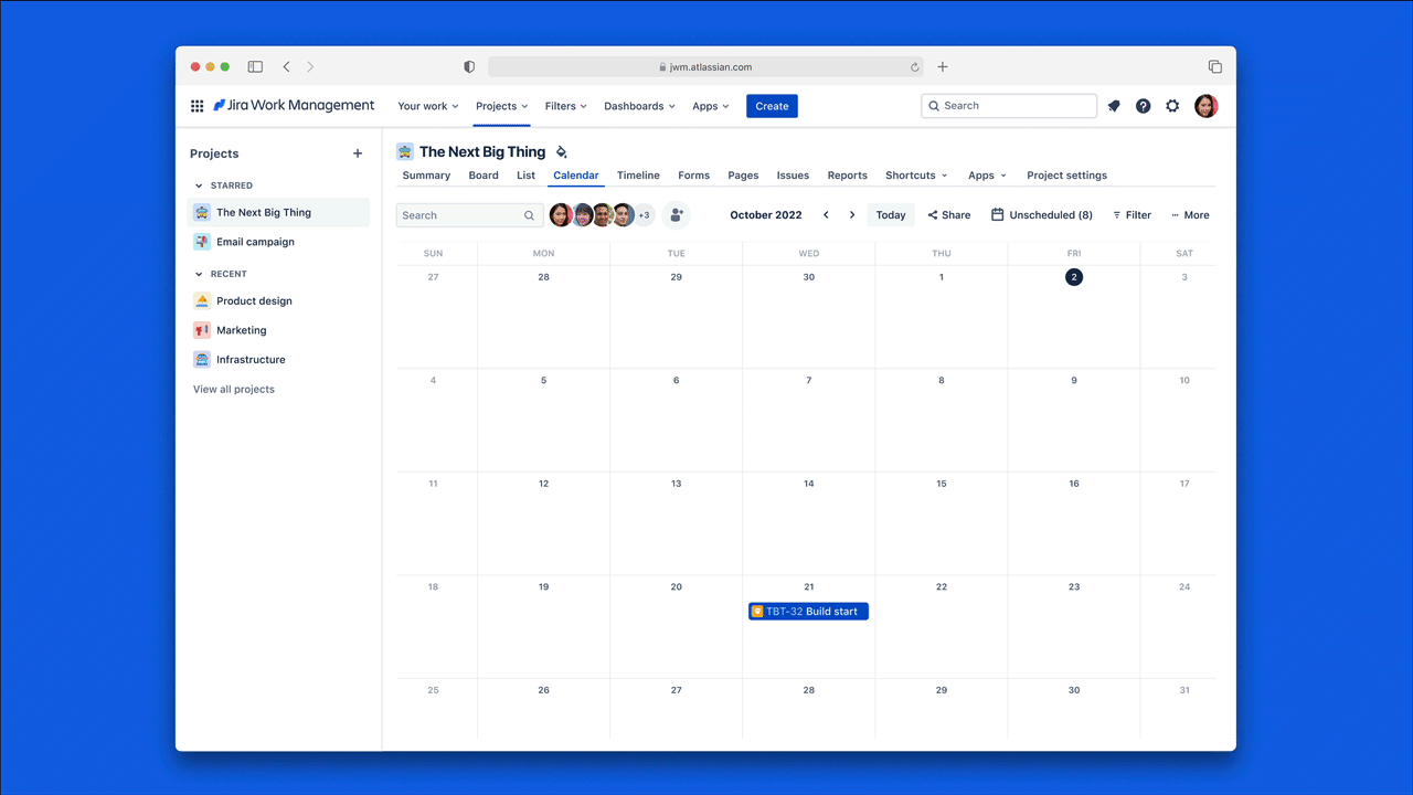 JWM calendar view with JWS release dates