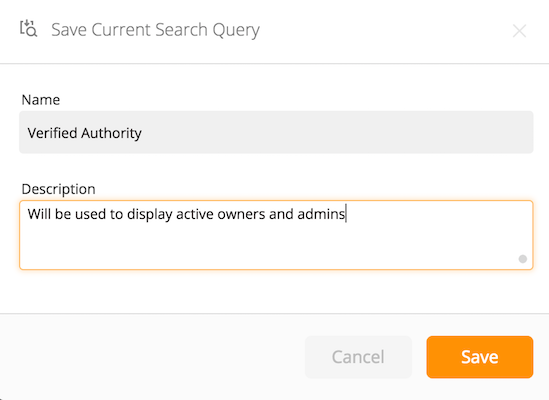 Save current search query