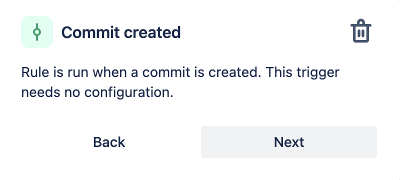 Commit created trigger in automation
