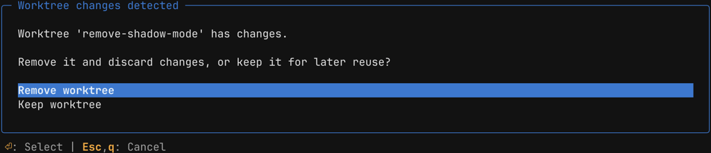 Worktree changes detected