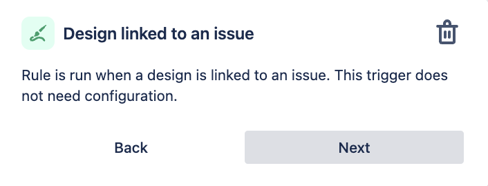 Design linked to an issue automations rule when Figma design is linked
