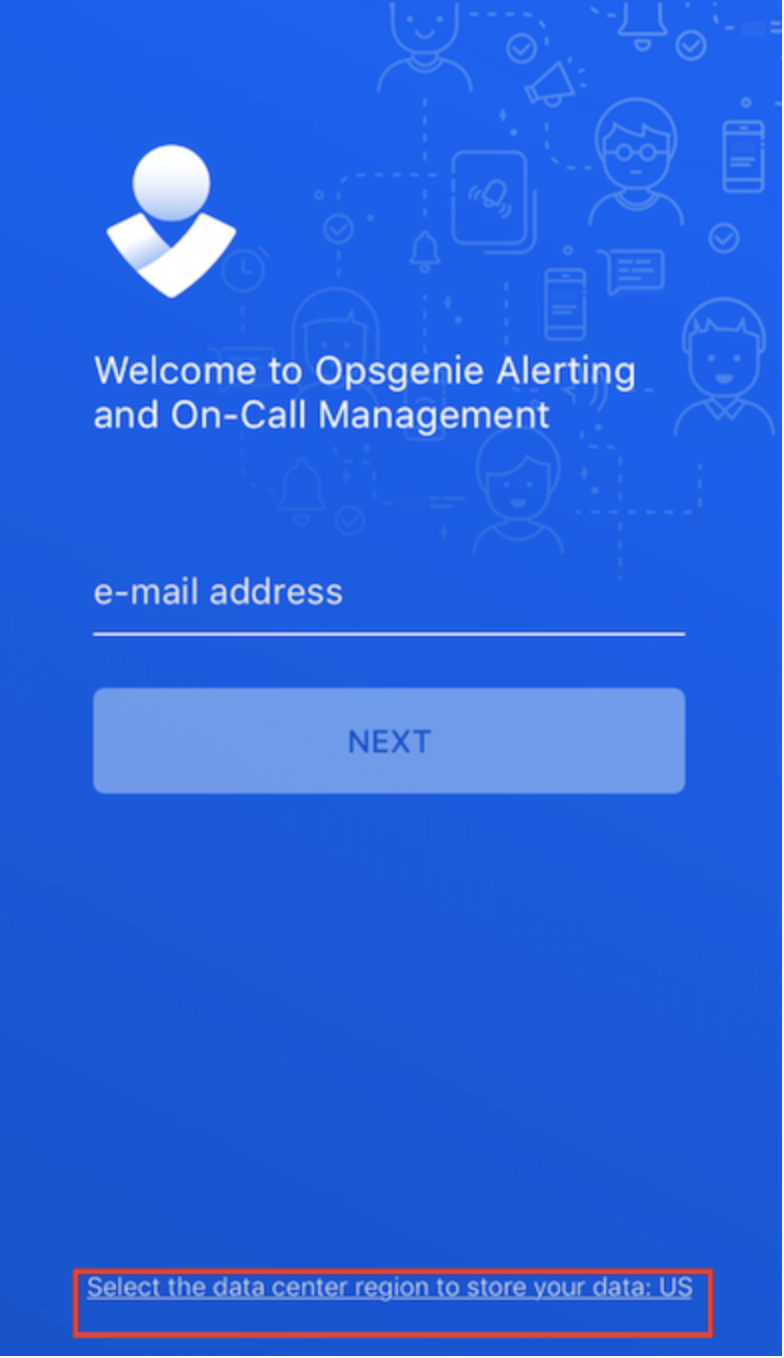 An image showing the link to select Opsgenie's data residency.