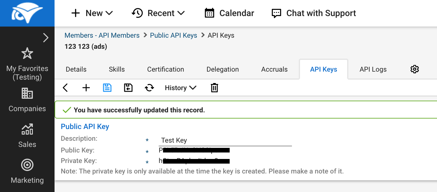 ConnectWise Manage public private key