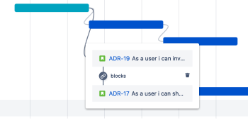 View a specific dependency from your Advanced Roadmaps for Jira Software Cloud timeline