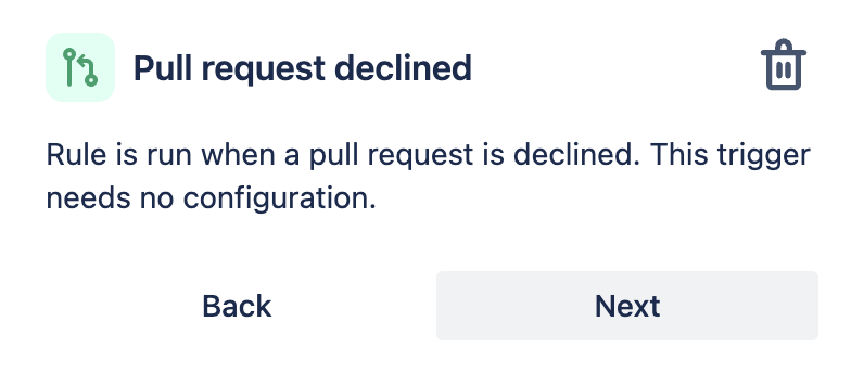 Pull request declined trigger in automation