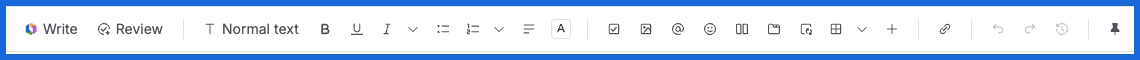 The Confluence toolbar pinned to the top of the editor.