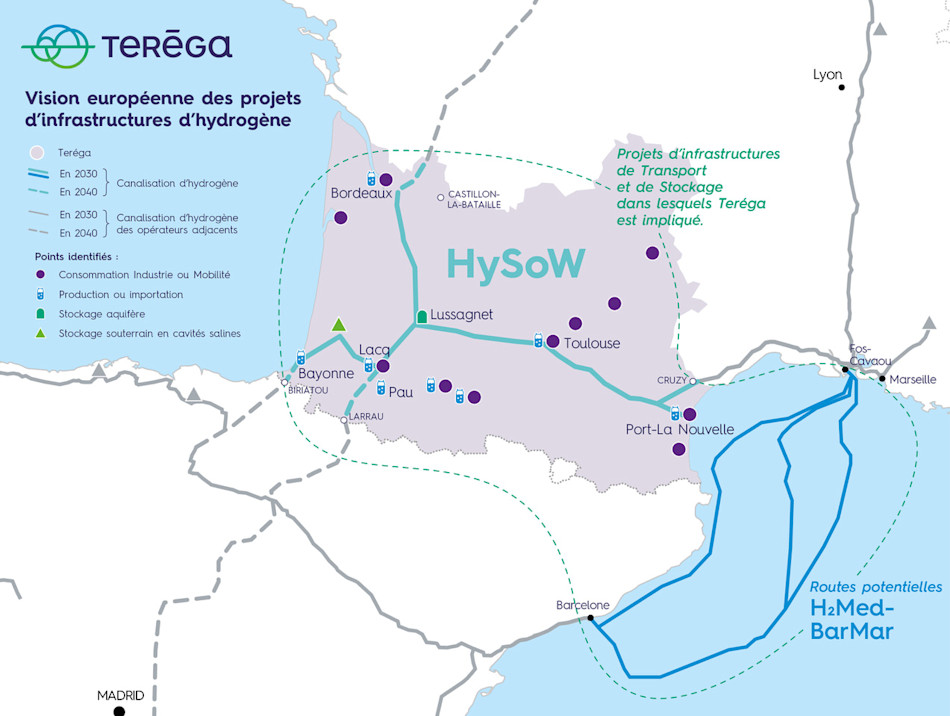 Vision européenne des projets d'infrastructures d'hydrogène