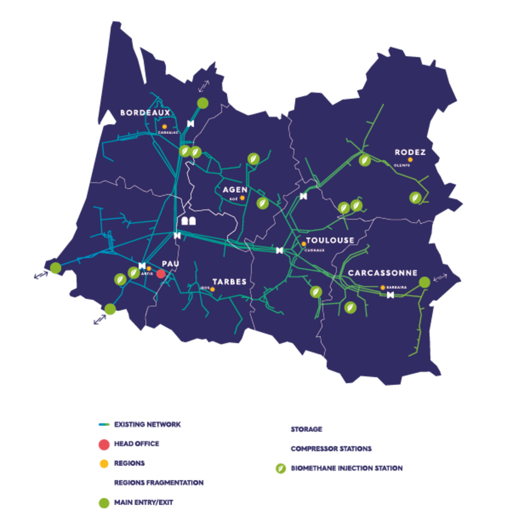 Terega network for biomethane producers
