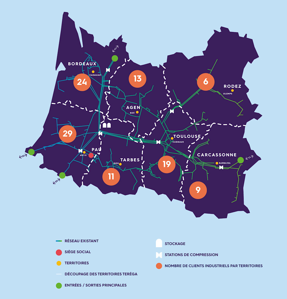 Réseau Teréga pour les industriels