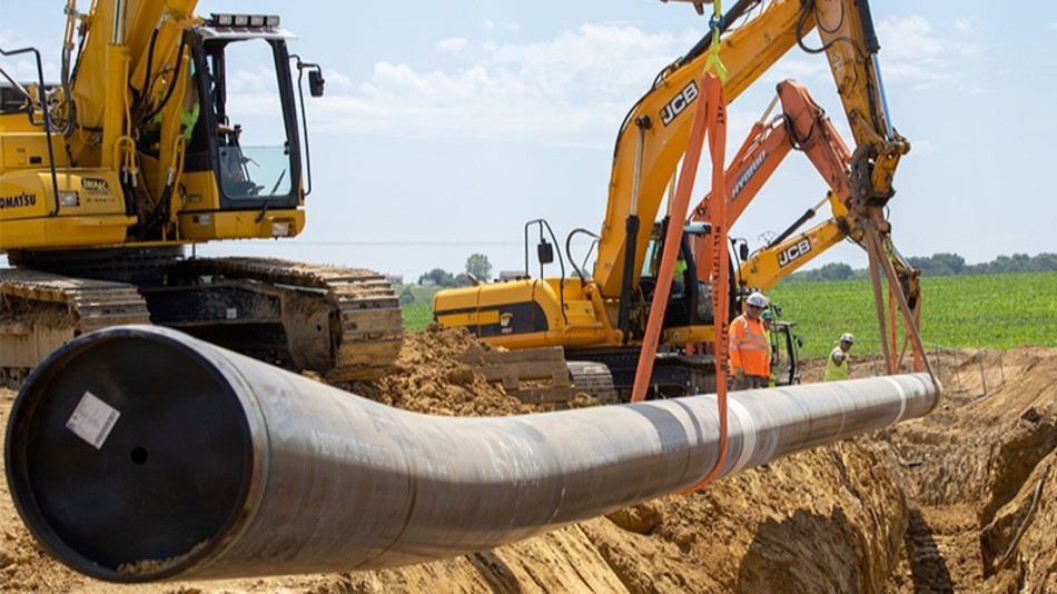Gas transport construction site in Aquitaine