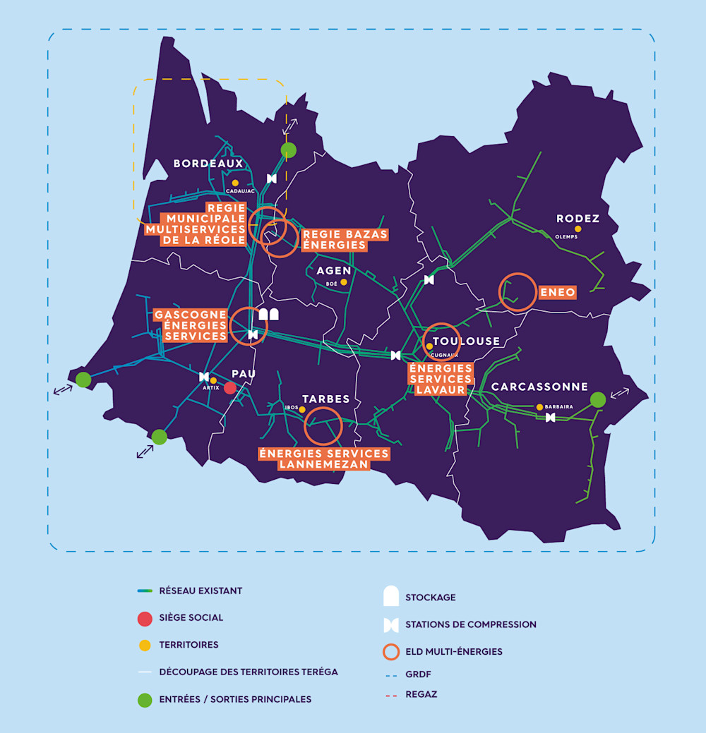 Réseau Teréga pour les distributeur