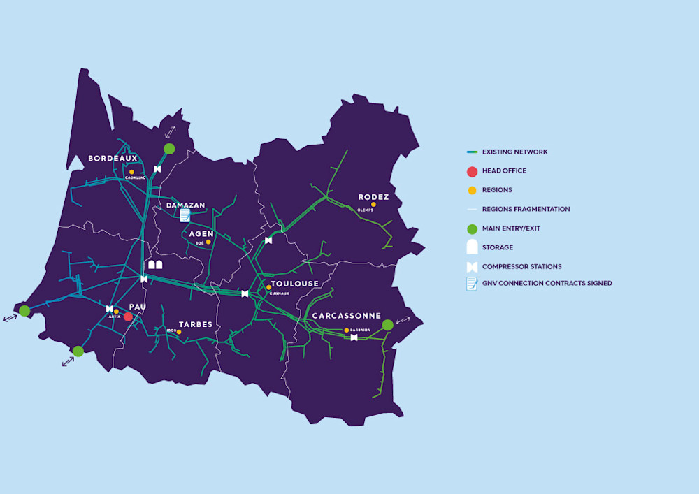 Terega network for biomethane producers