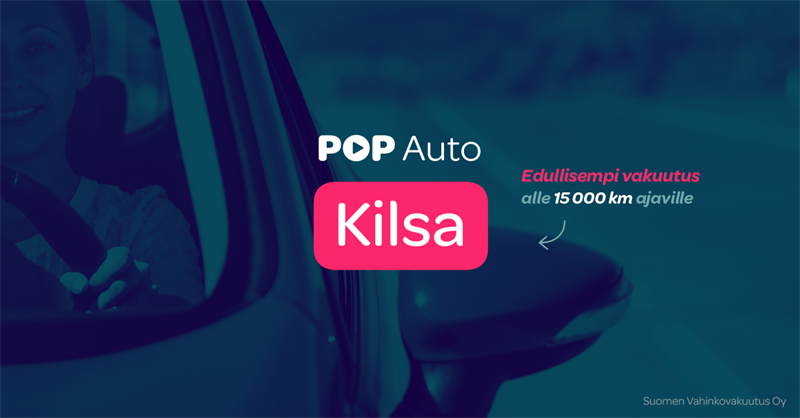 POP Auto Kilsa - edullisempi vakuutus alle 15 000 km ajaville