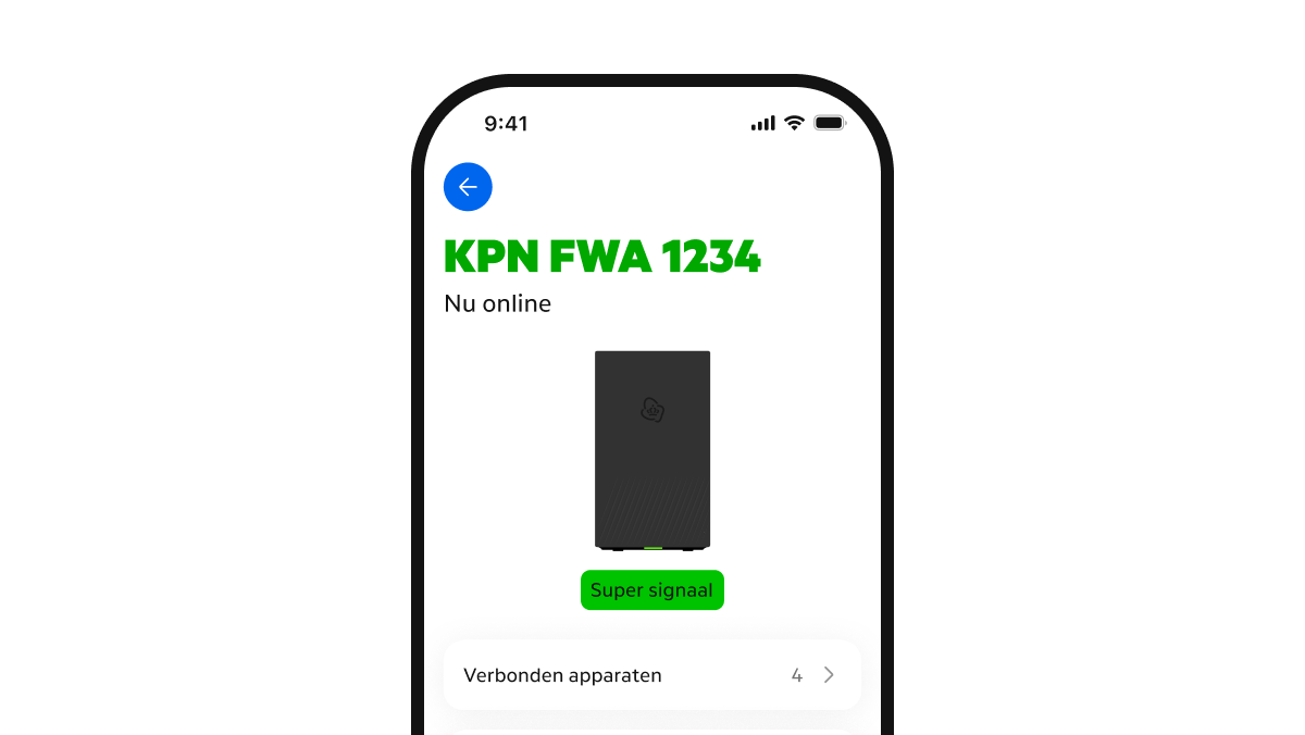 5G-modem in bij verbonden apparaten in de MijnKPN app