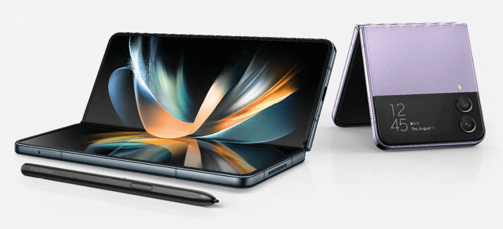 Samsung Galaxy Z Fold en Flip half open