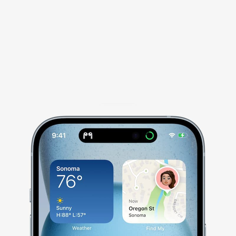 Een afbeelding waarop je diverse widgets ziet op een iphone 15 scherm Een afbeelding waarop je diverse widgets ziet op een iphone 15 scherm