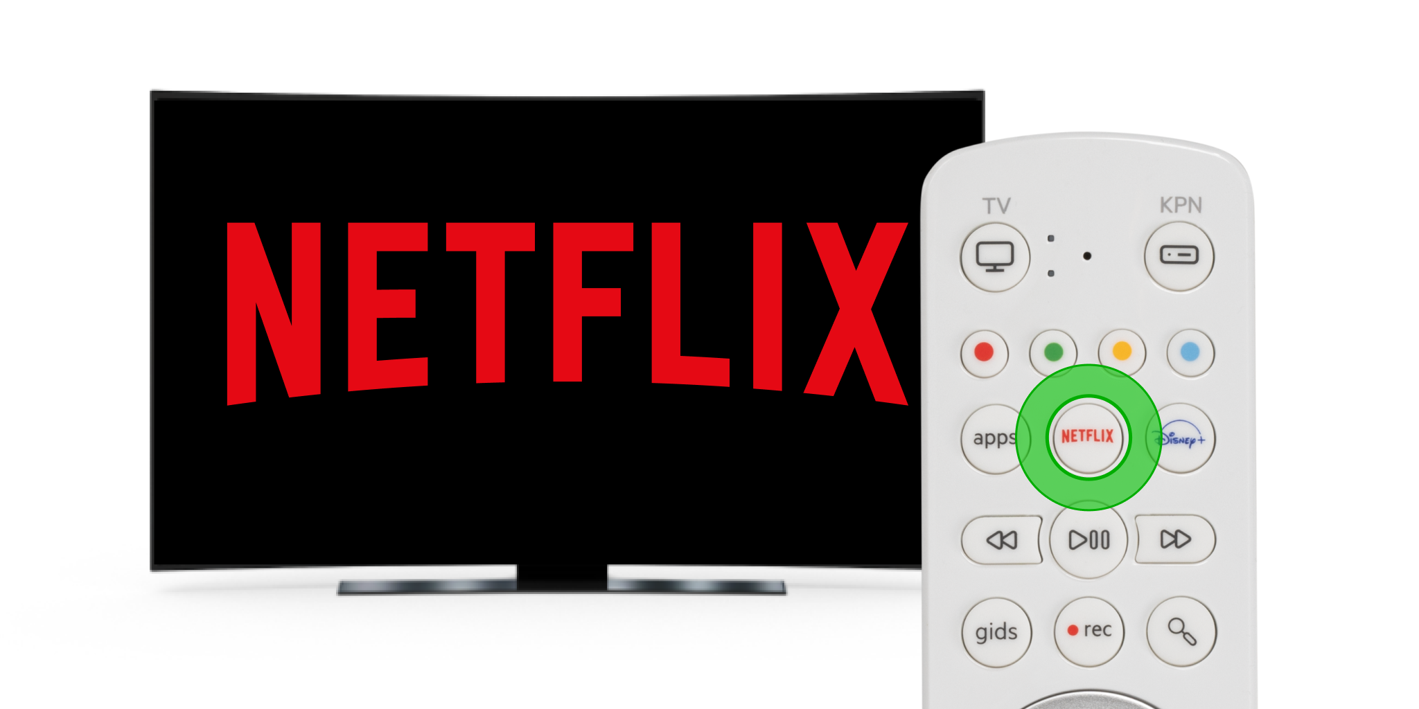 Afstandsbediening met de Netflix-knop