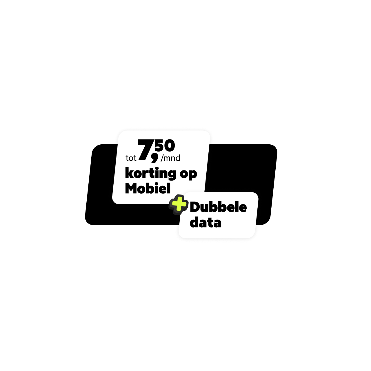 tot 7,50 euro per maand korting op mobiel + dubbele data