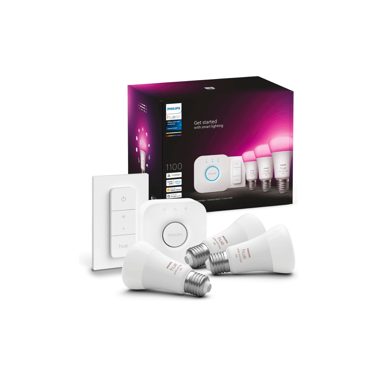 Starterspakket met 2 lampen, switch en Bridge 2.0 Starterspakket met 2 lampen, switch en Bridge 2.0