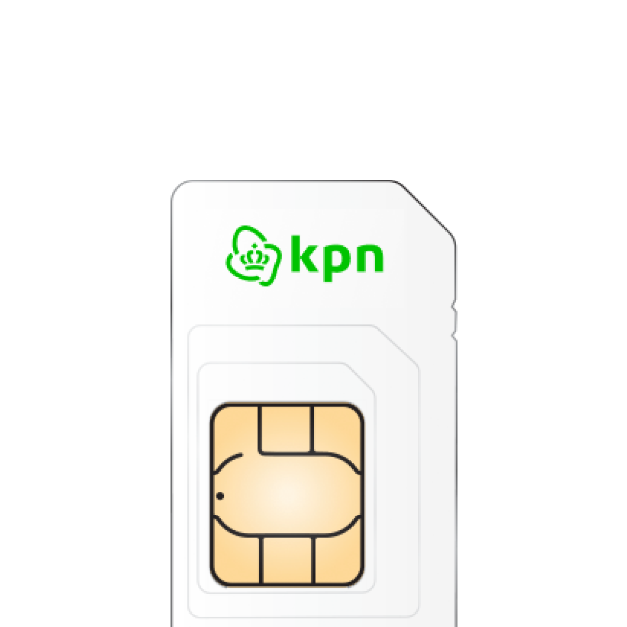 Witte simkaart met het KPN-logo