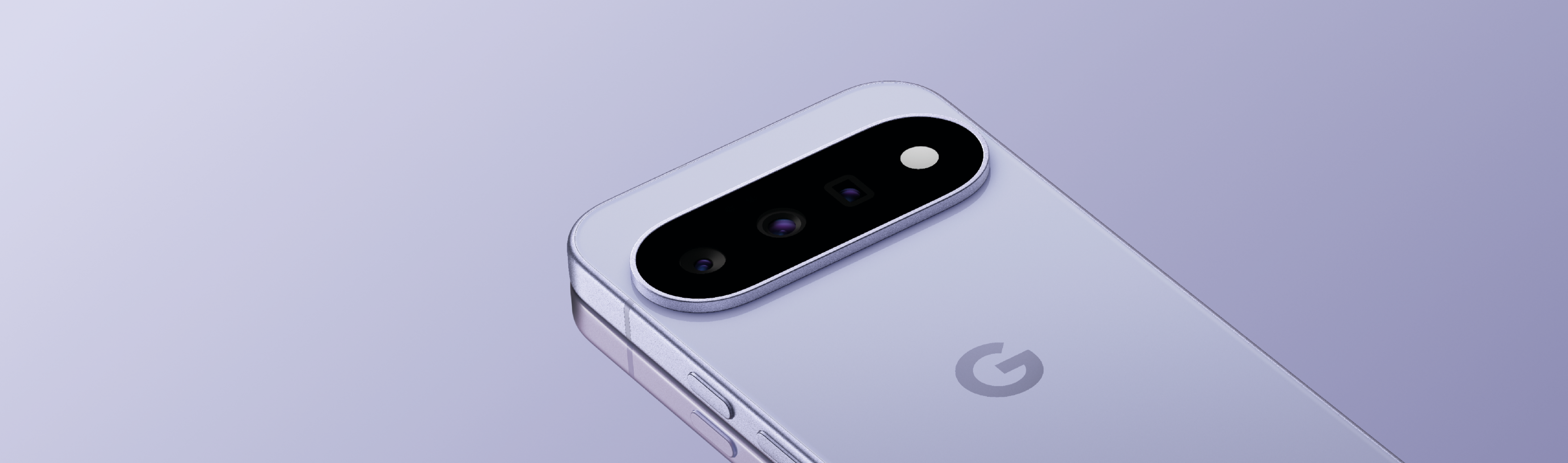 Achterkant van de lichtblauwe Google Pixel 11