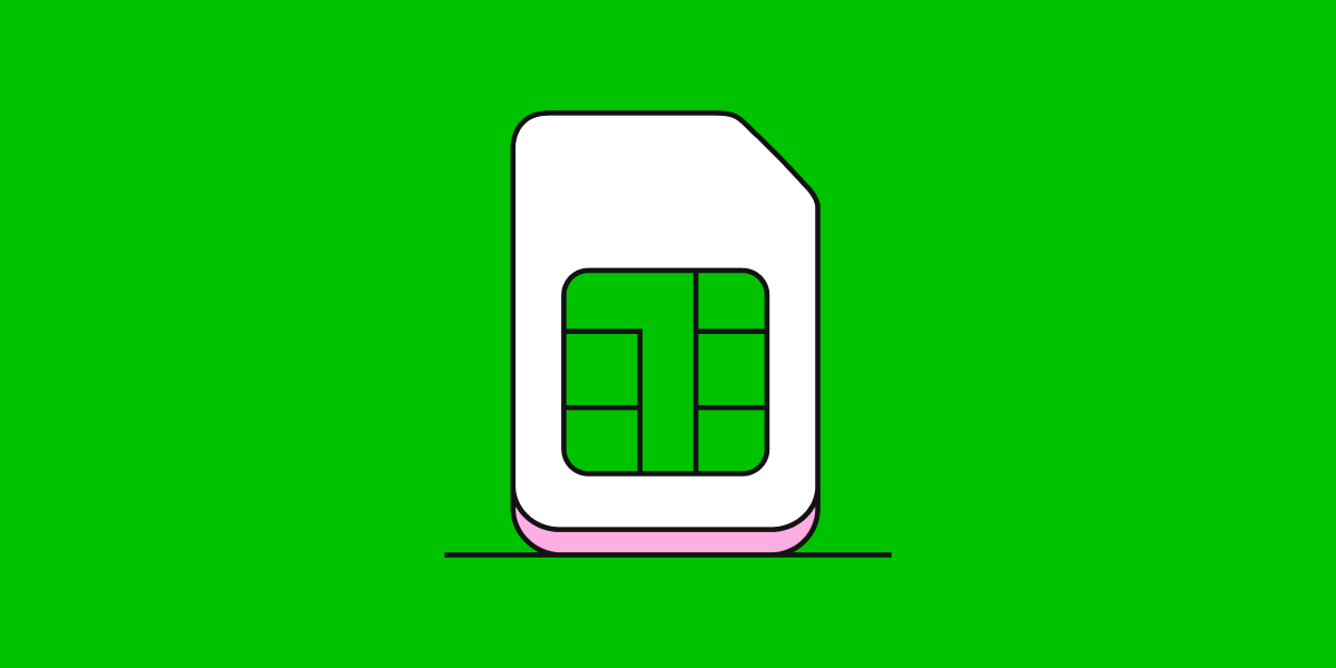 Sim only icon op groene achtergrond