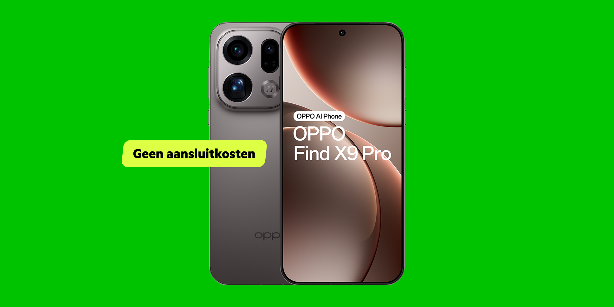 De OPPO Find X9 Pro met snelpakker-label