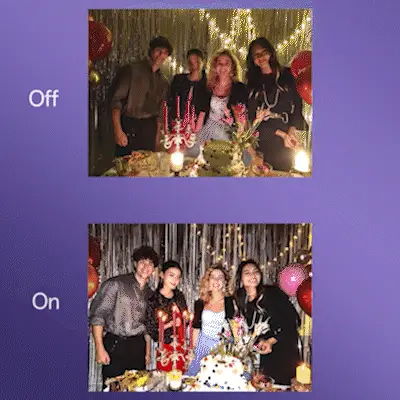 Maak heldere foto's met AI Flash Photography , zelfs in het donker.