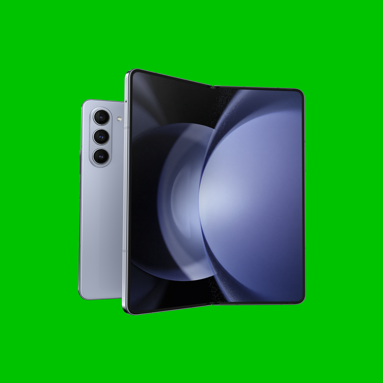 Samsung Galaxy Z Fold5 op groene achtergrond