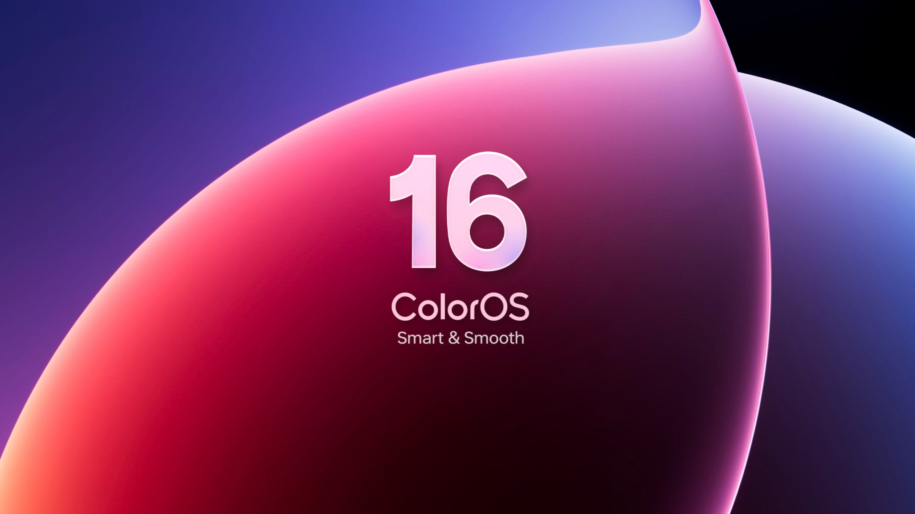 Color OS 16 logo op een kleurige achtergrond