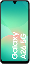 Voorkant van de Samsung Galaxy A26