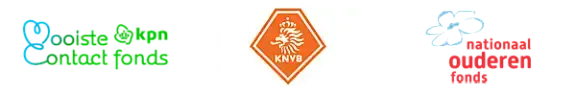 Logo MooisteContactFonds, logo KNVB en logo Nationaal ouderenfonds