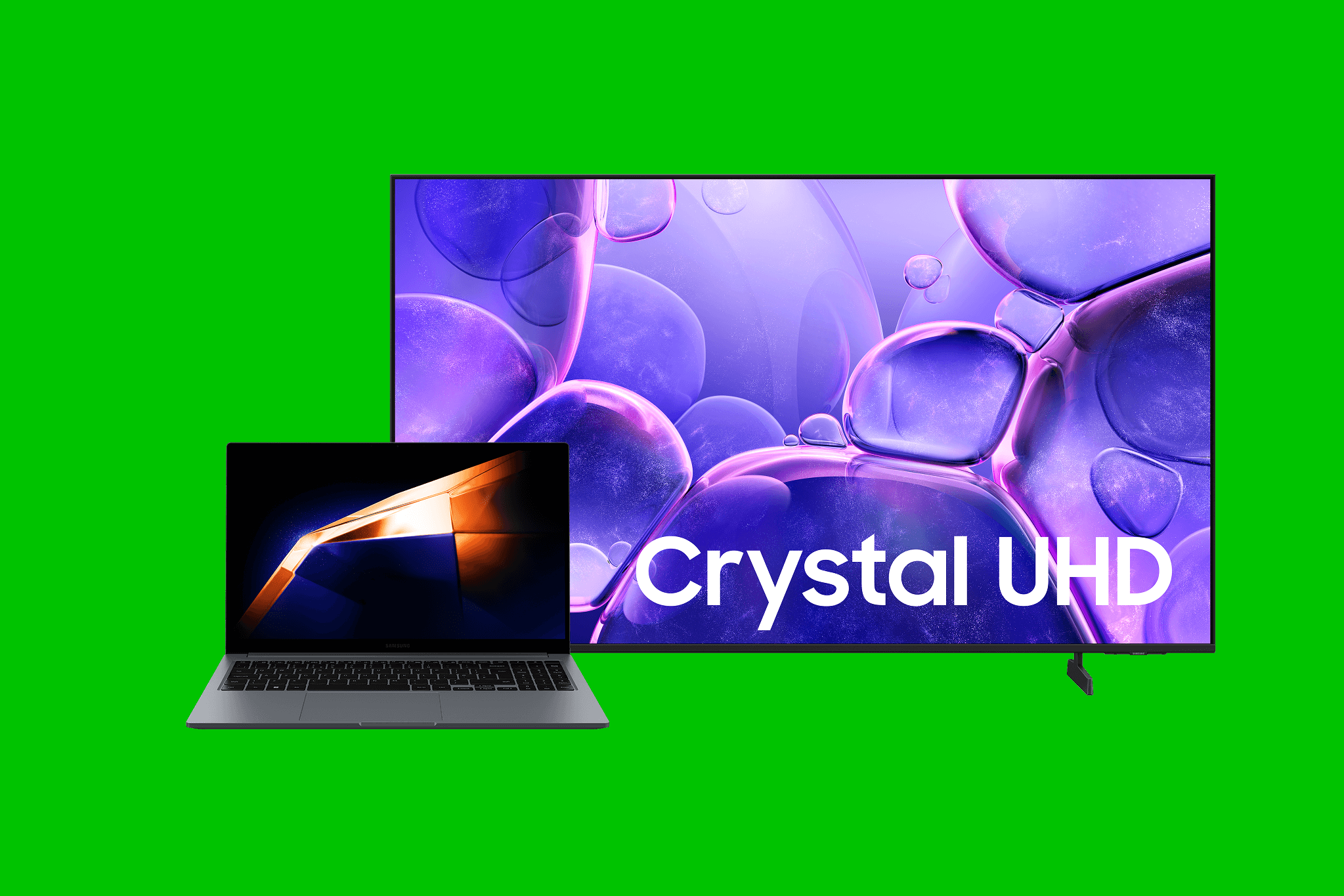 Een Samsung tv en een Samsung laptop